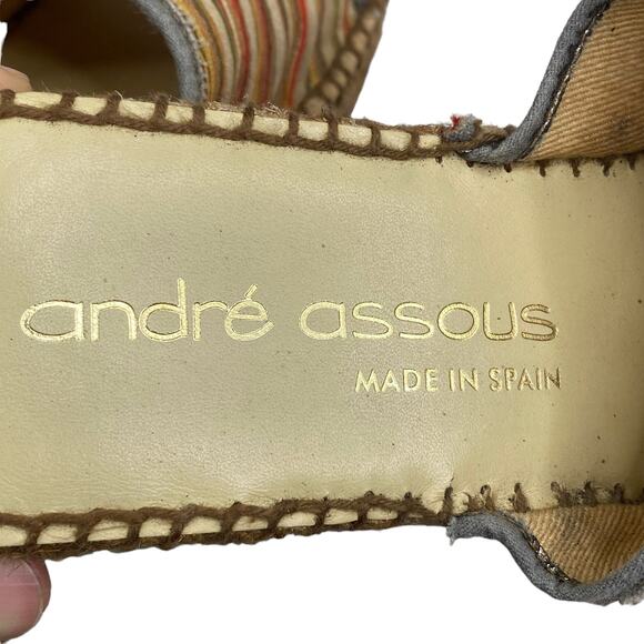 Vintage 90's Andre Assous Striped Women's Espadrille Sandals Size US 6 - Picture 9 of 11